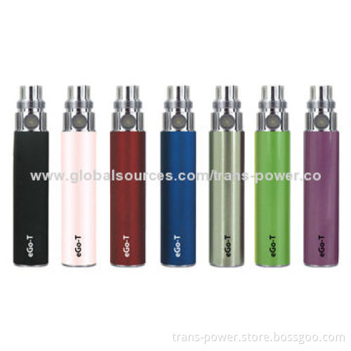 E-cigarette Popular Model eGo-T Batteries, 650/900/1,100mAh Battery Capacities, 510/eGo Thread